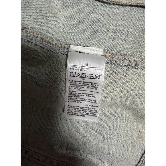 Old Navy Blue Denim Jacket Womens Medium Light Wash Trucker Distressed 1984 - Picture 7 of 13